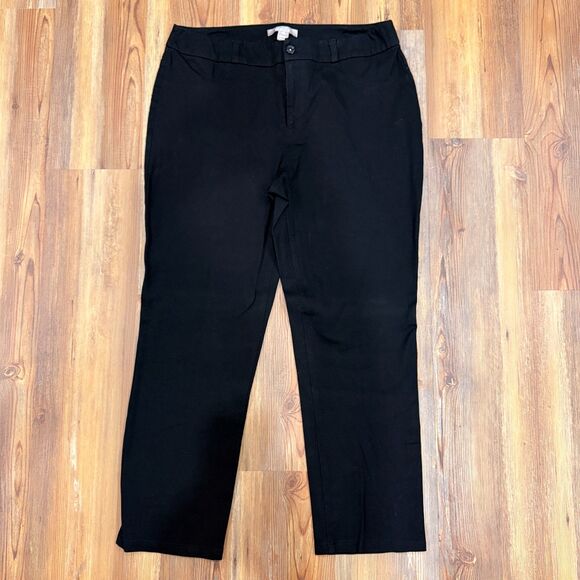 Chico's So Slimming Black Ankle Jean Texture Stretchy Pants - Size 2 (US L/12) - Picture 2 of 8